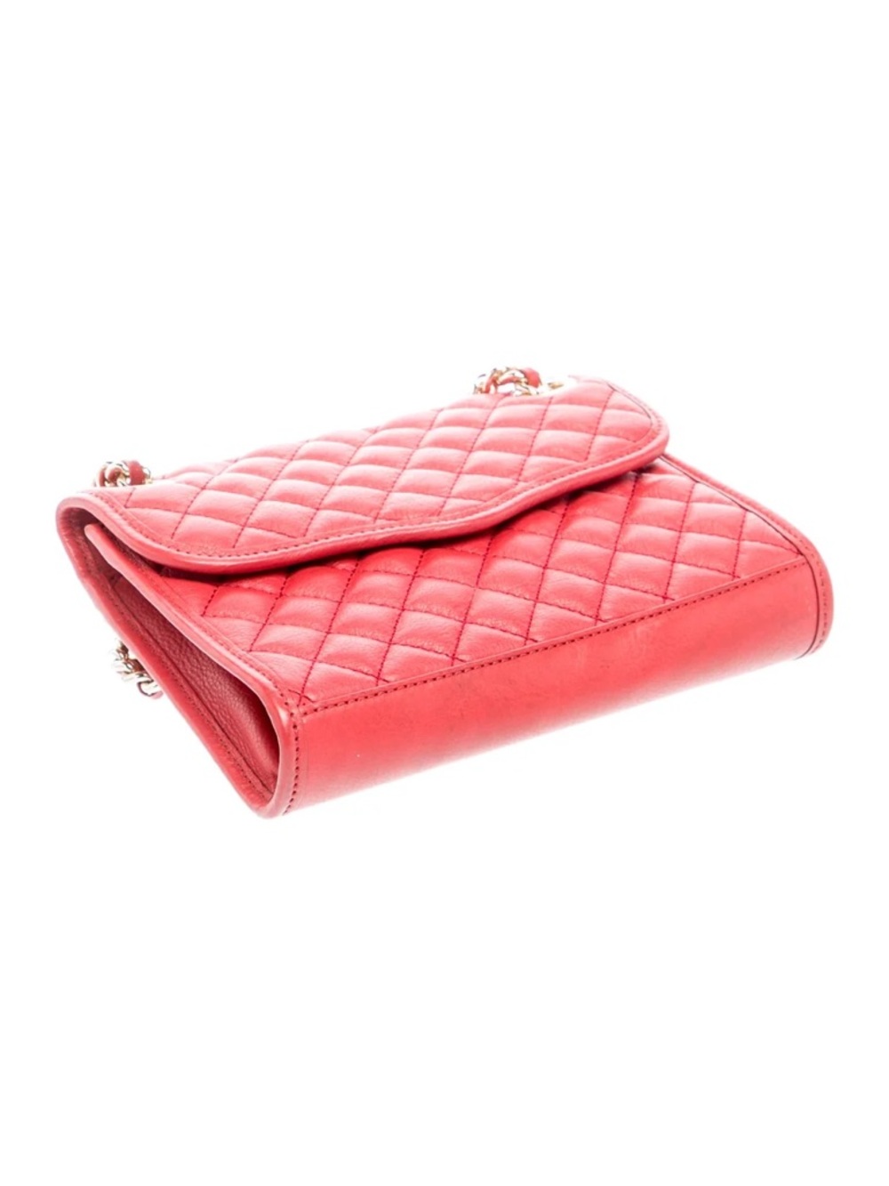 REBECCA MINKOFF Red Leather Quilted Chain Shoulder Bag - Picture 11 of 12